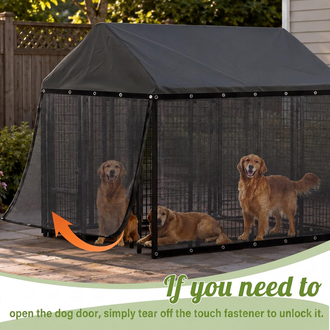 Outdoor Dog Kennel Side Shade Screen Only, Fits 8' x 4' x 6' Cage