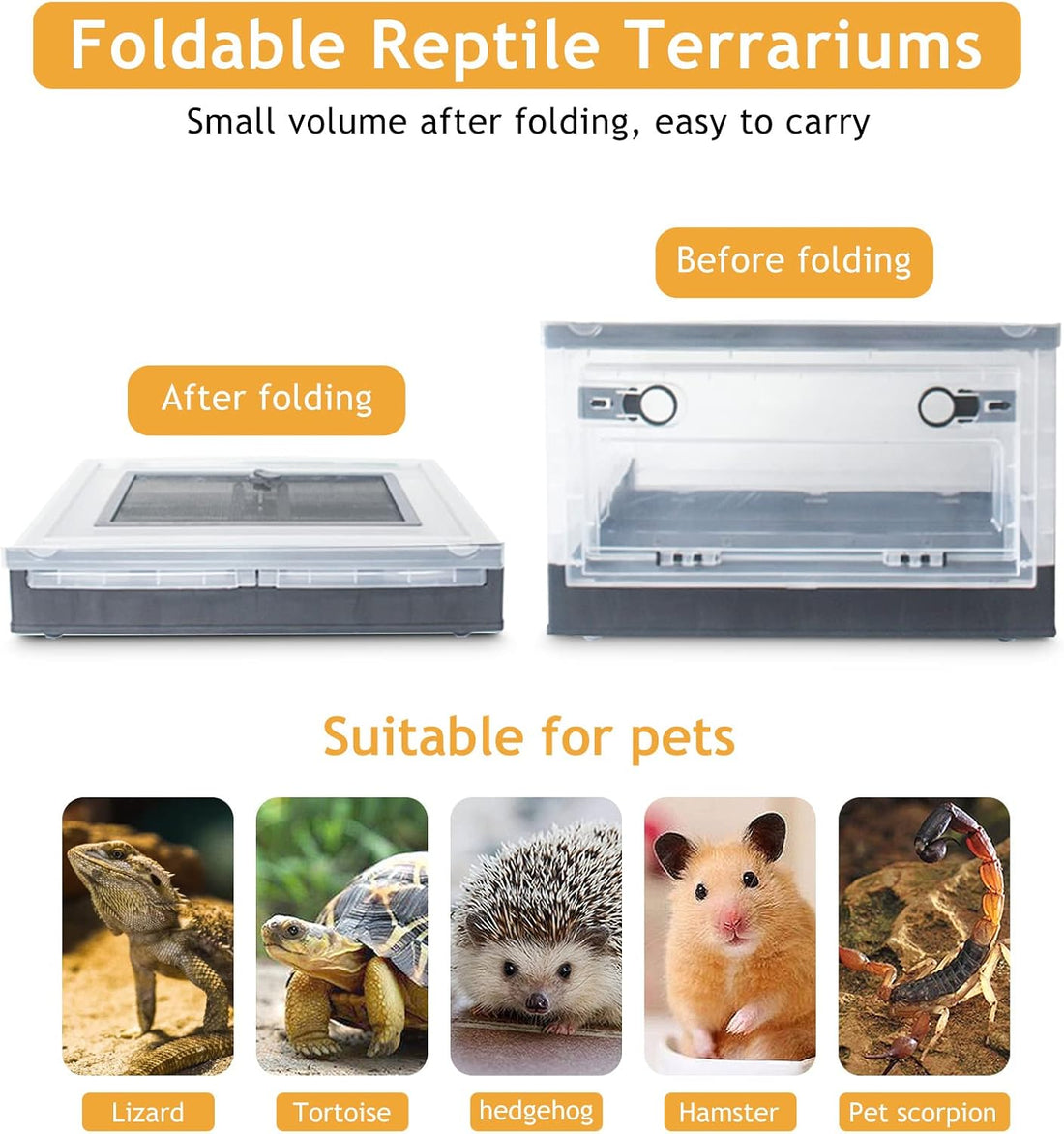 RunDuck Portable Foldable Terrarium Kit with Wheels for Reptiles