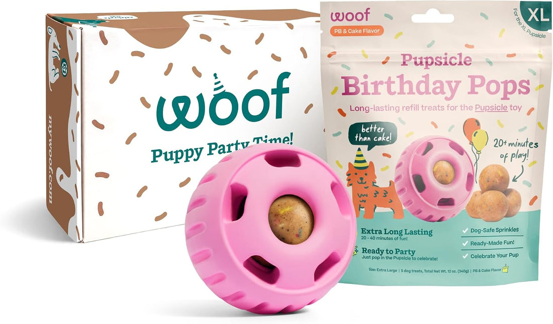 WOOF Pupsicle Party Pack - Large Blue Pupsicle + Large Birthday Pops