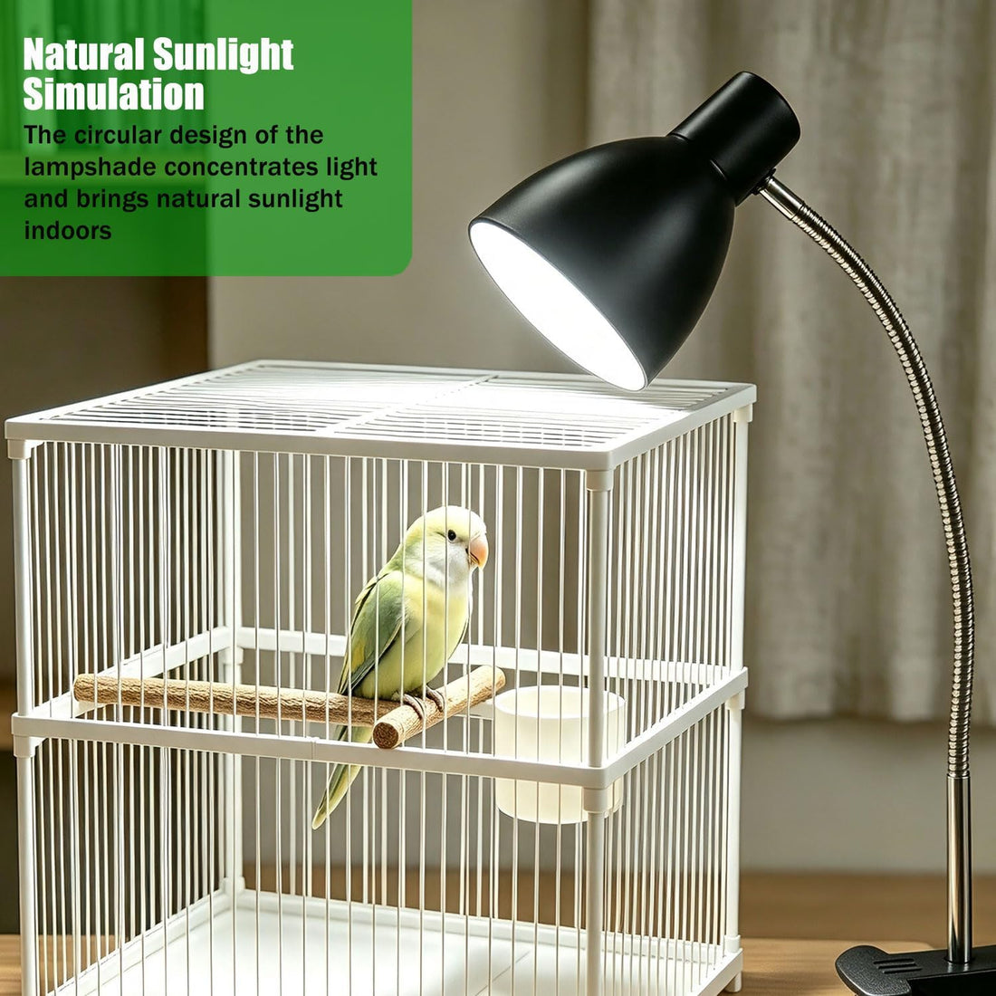 KINGYEENUO Bird Cage Light with UVA UVB Full Spectrum Bird Lamp
