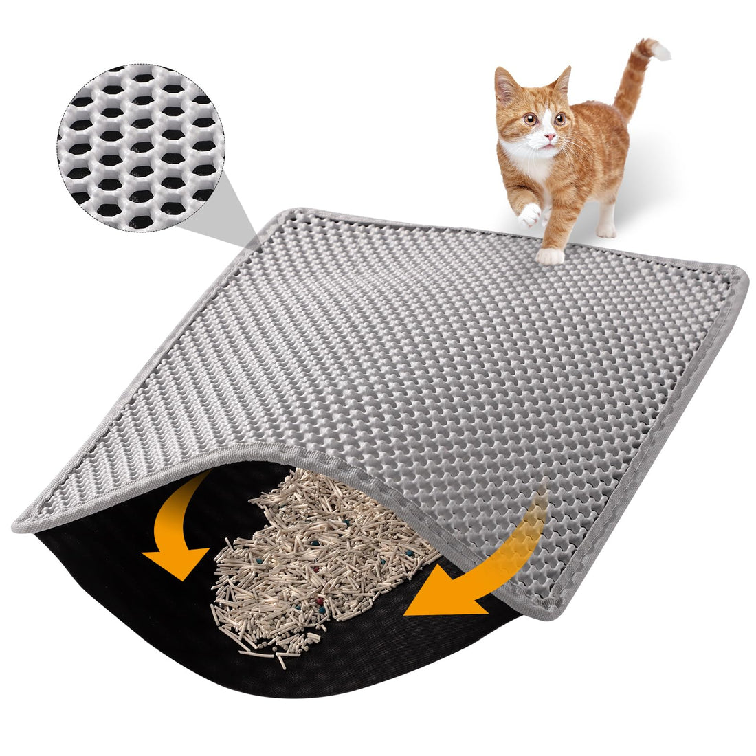 ondware Cat Litter Mat, 30x24 Inch Double Layer Litters Box Mat