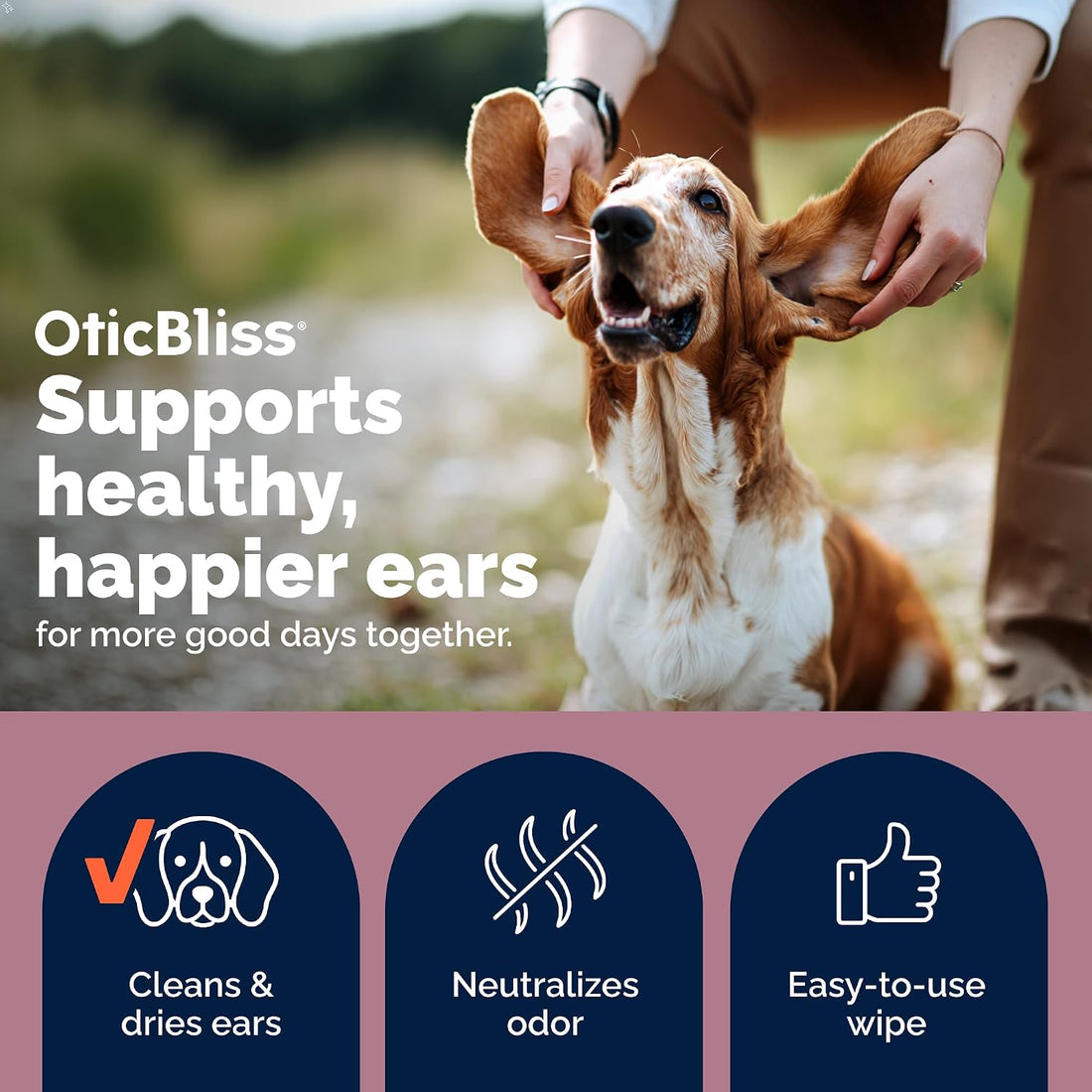Vetnique Oticbliss Cat & Dog Ear Wipes