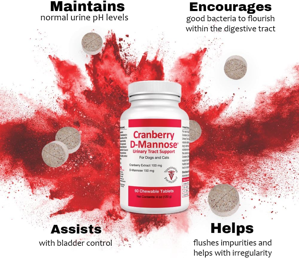 Cranberry D-Mannose Urinary Tract Supplement for Dogs & Cats