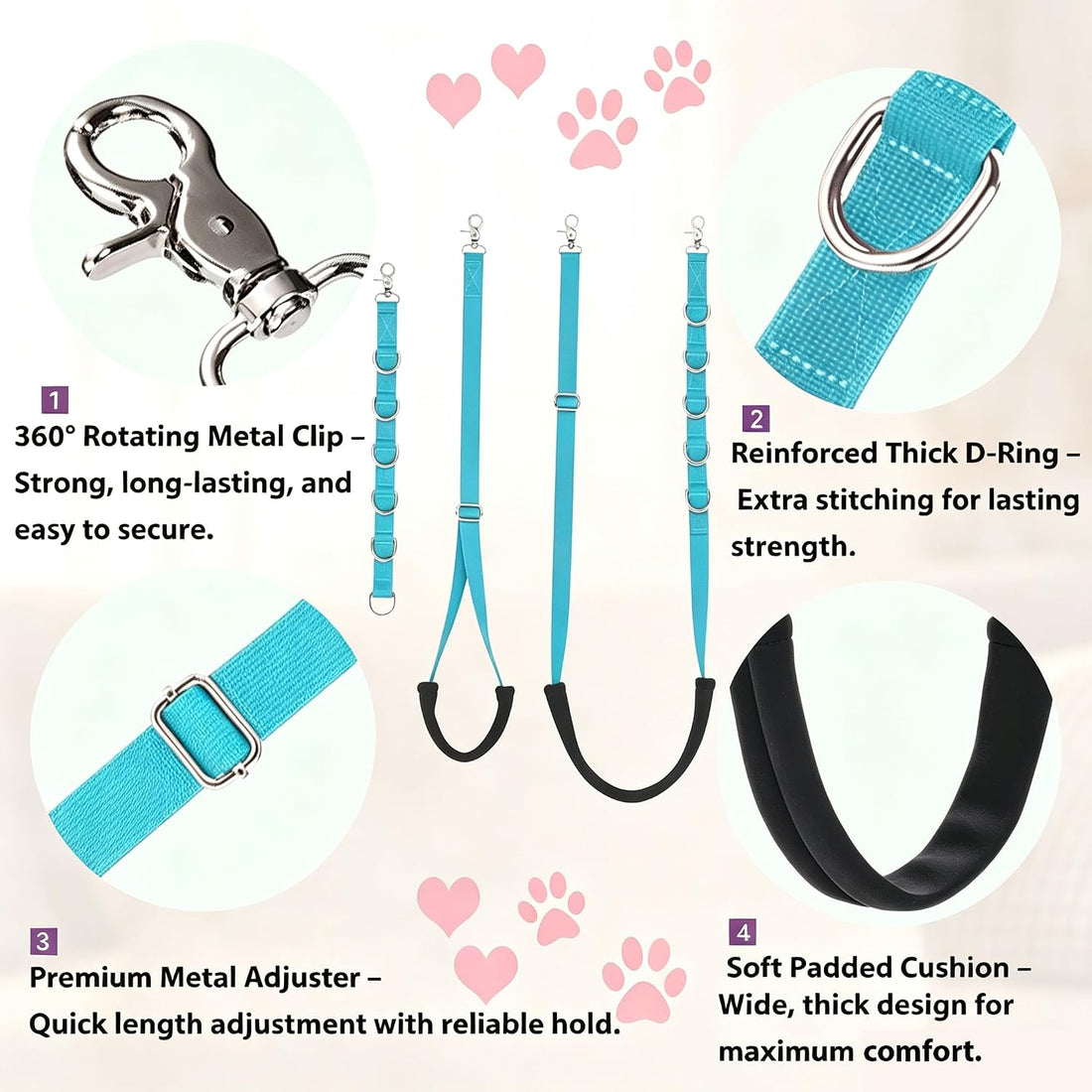 Dog Grooming Belly Straps Sky Blue Pet Grooming Supplies 3 Sets