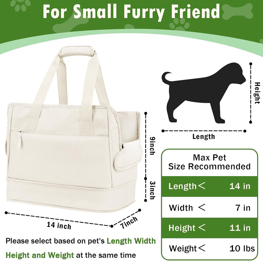 Dog Purse Carrier for Small Dogs Under 10 lbs Soft Sided Pad