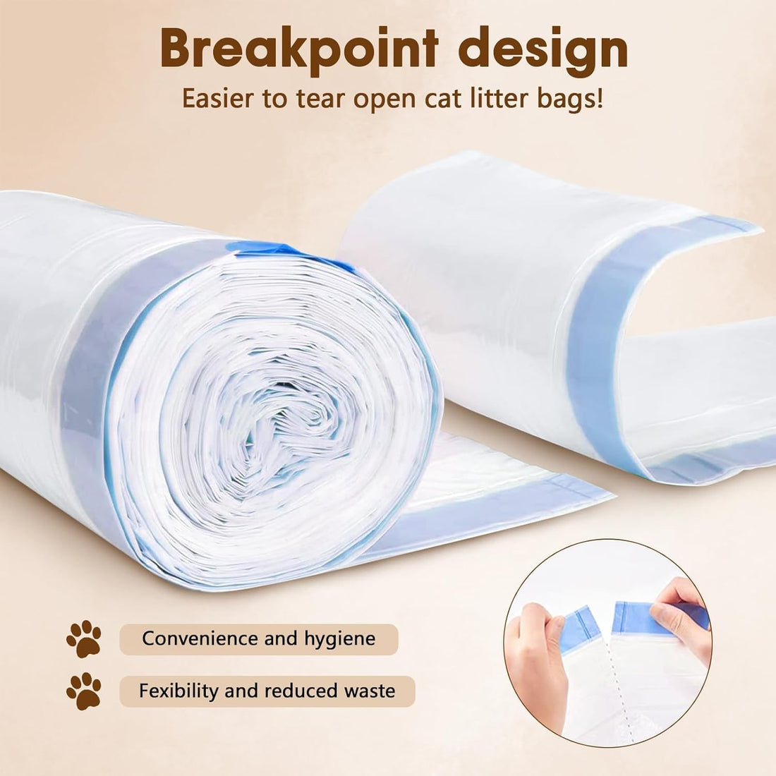 120 Count Cat Litter Box Liners for Fumoi and Fsitego Self Cleaning