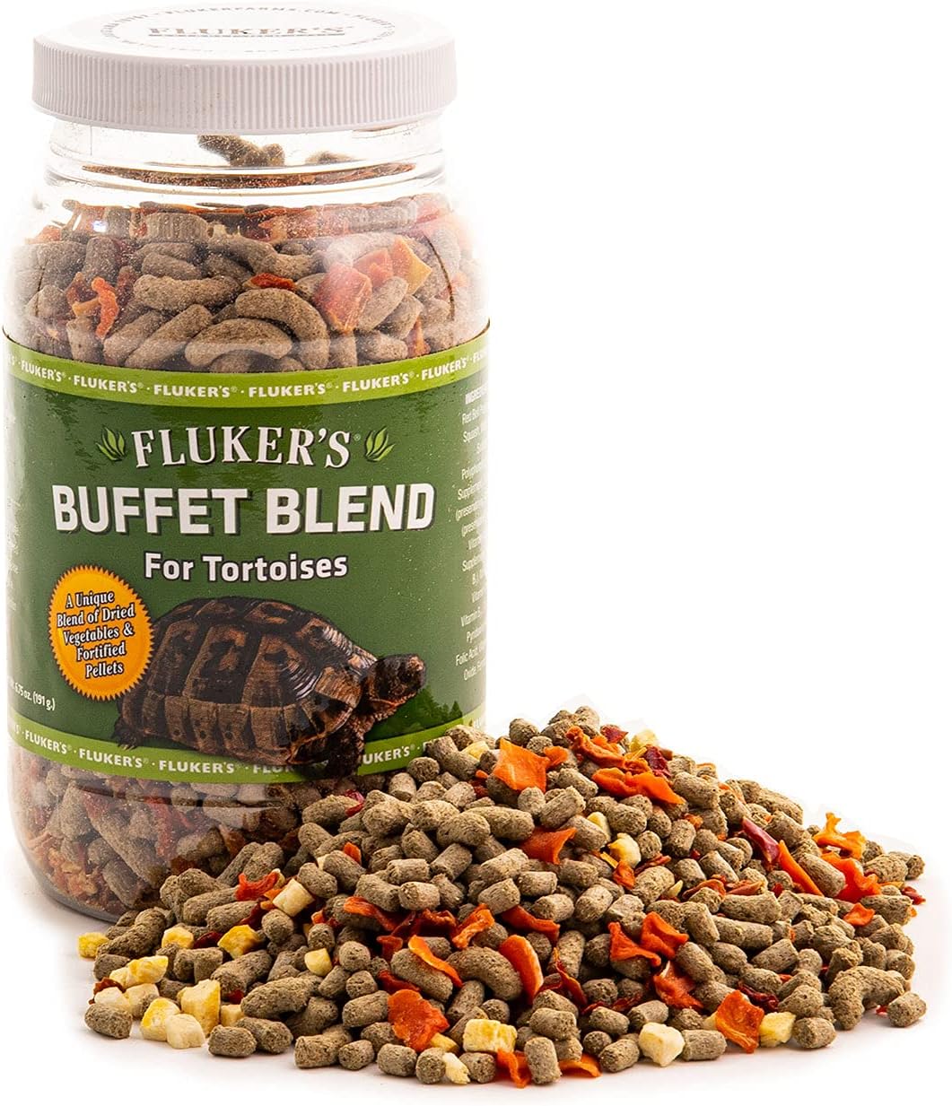 Fluker's Buffet Blend Tortoise Diet, Veggies with Fortified Pellets