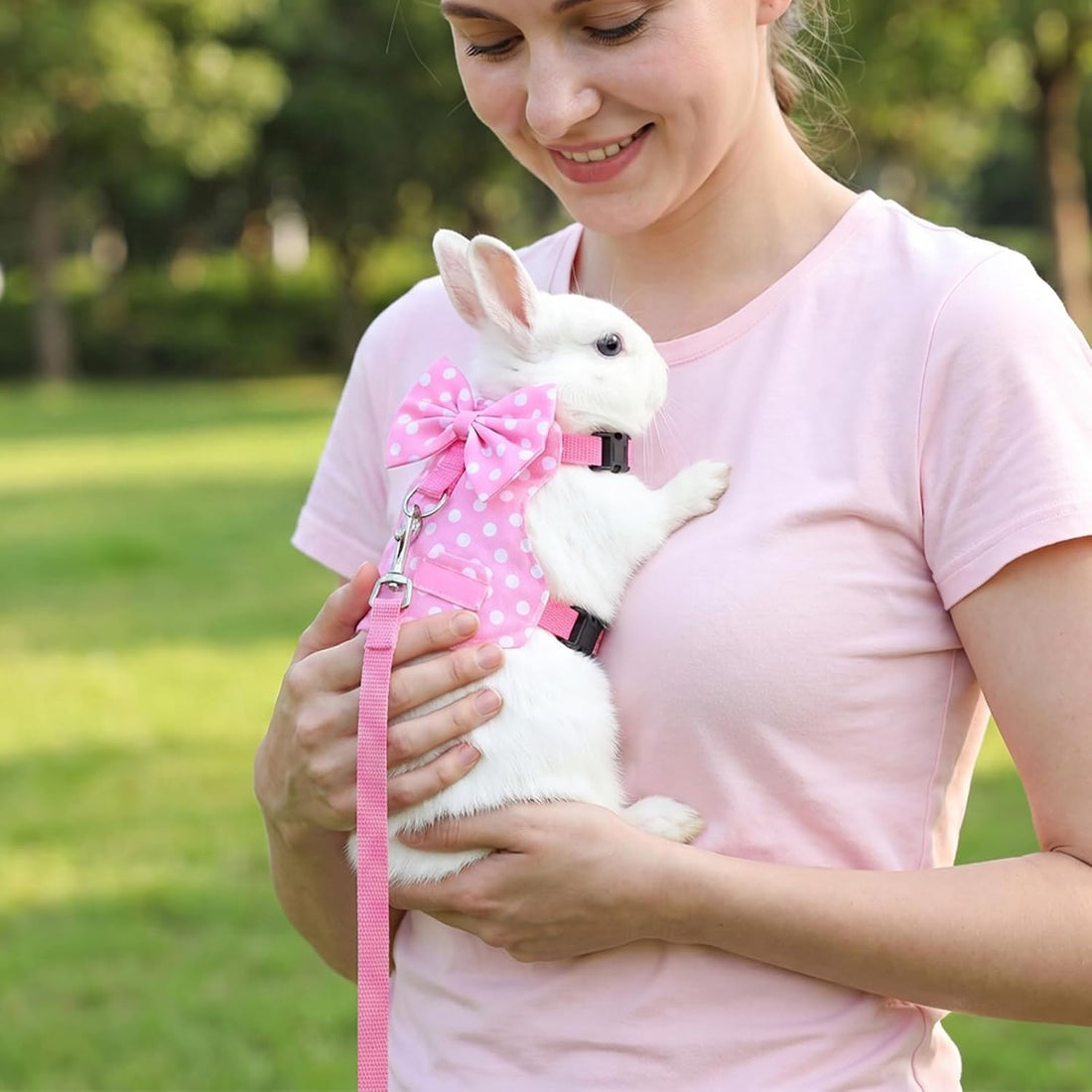 Bunny Harness and Leash Set, Adjustable Rabbit Harness with Buckle
