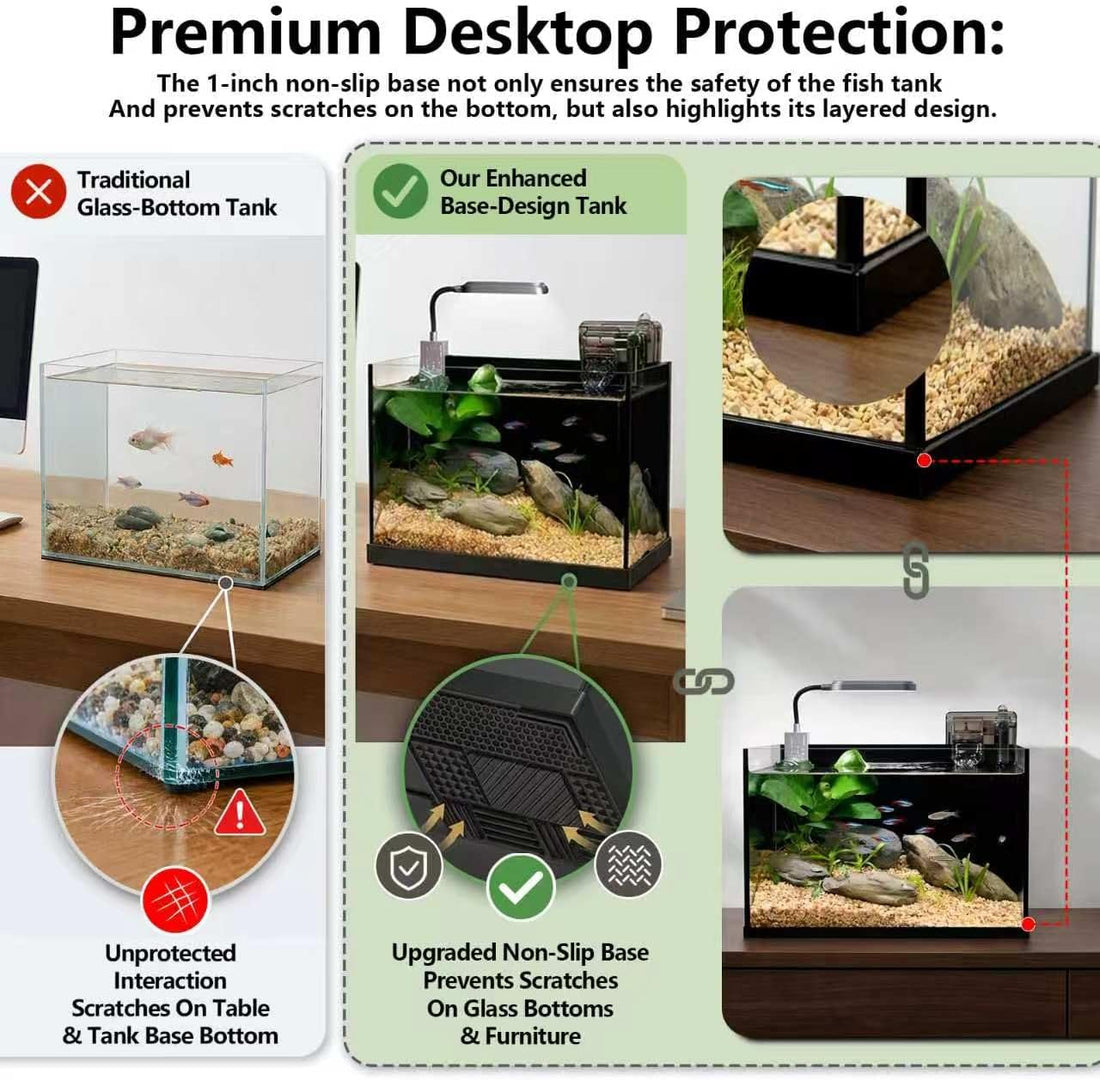 2.8 Gallon Nano Aquarium Starter Kits, Fish Tank with Light