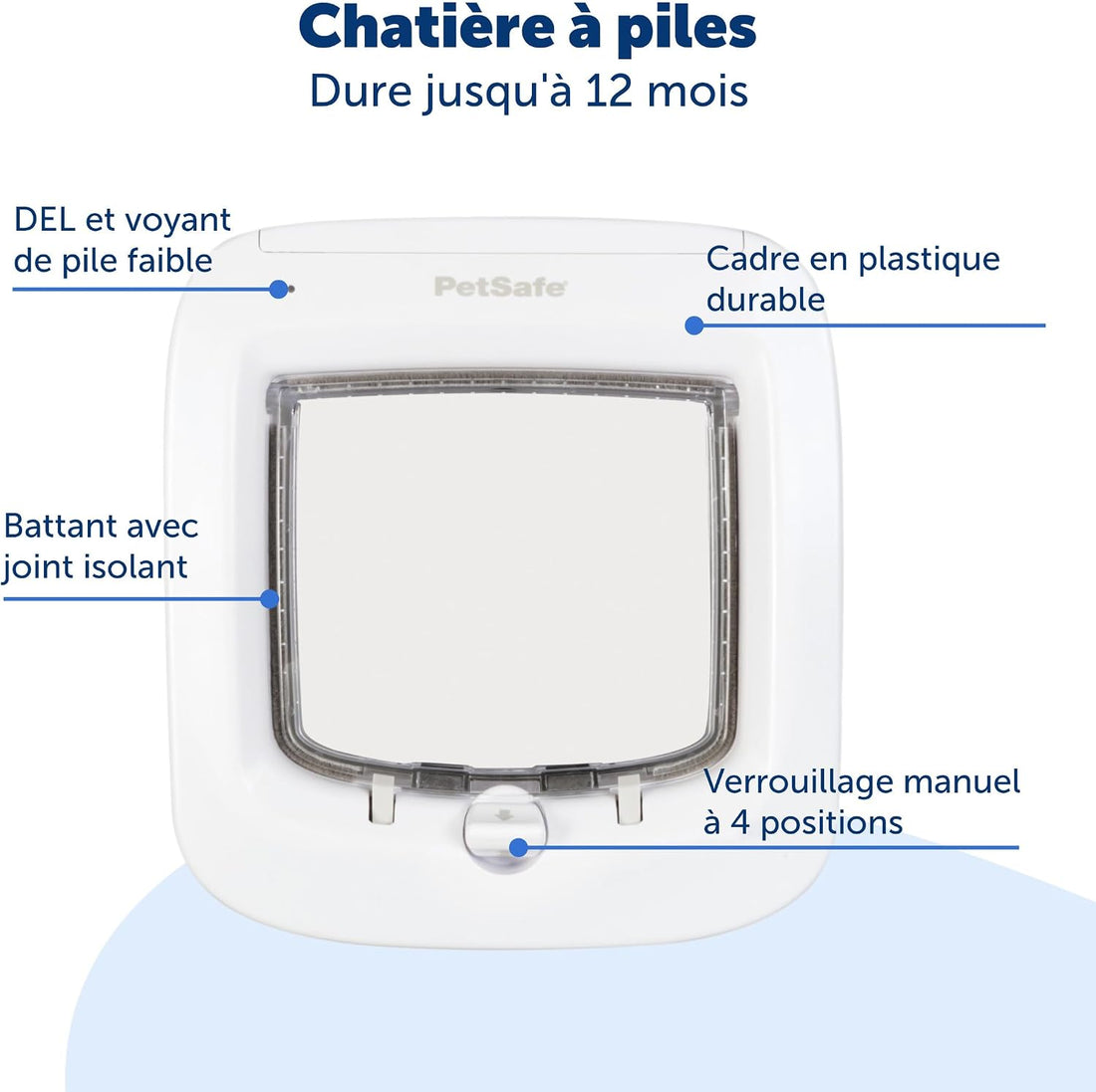PetSafe Microchip Cat Door, Interior/Exterior, Multi-Pet, 4-Way Lock