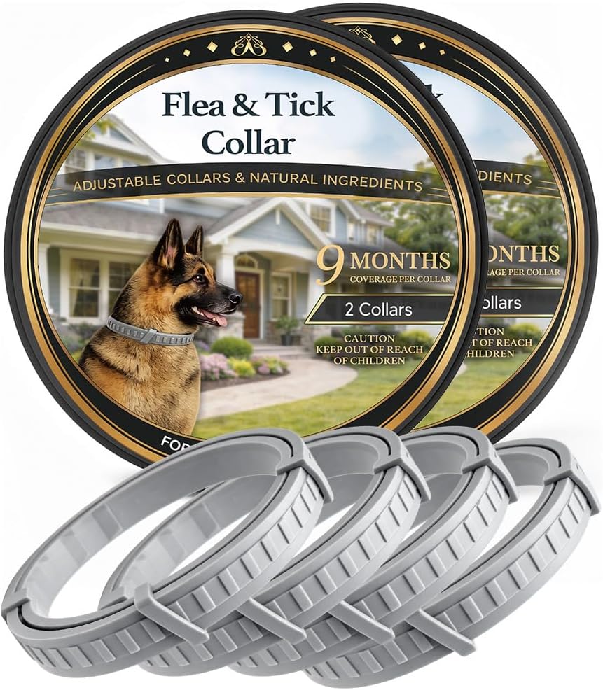 Flea Collar for Dogs, Flea and Tick Collar for Large Dogs-4 Pcs