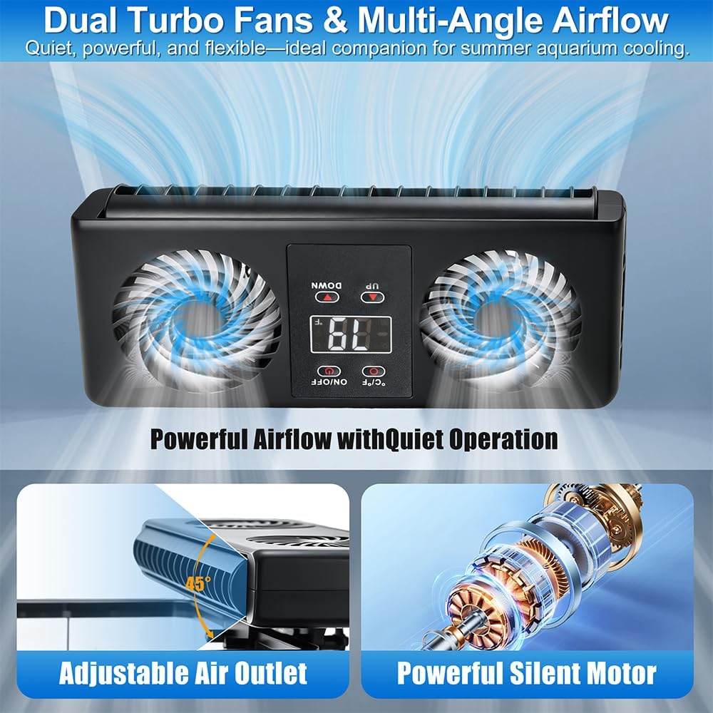 Aquarium Auto Temperature Control Chiller Fan Ultra-Quiet Fish Tank