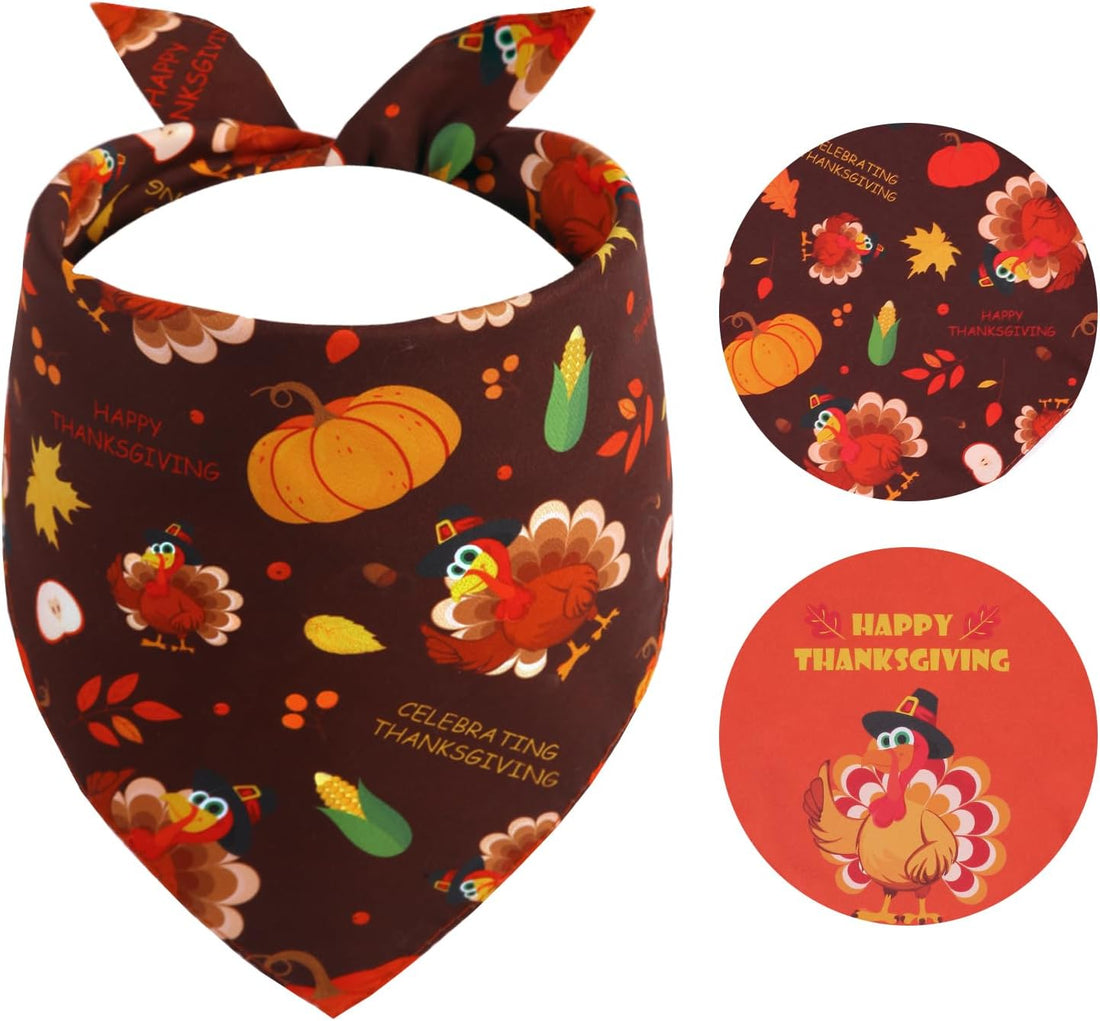 Halloween Dog Bandana Large -1 Pack, Reversible Dog Scarf