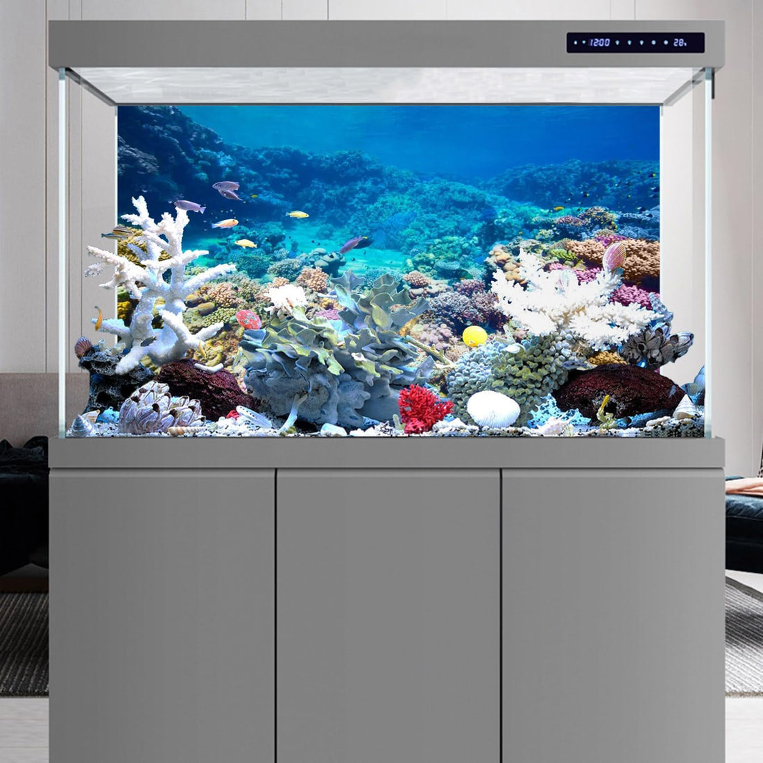 Aquarium Background Coral Tropical Undersea Fish Tank Backdrop 36x20