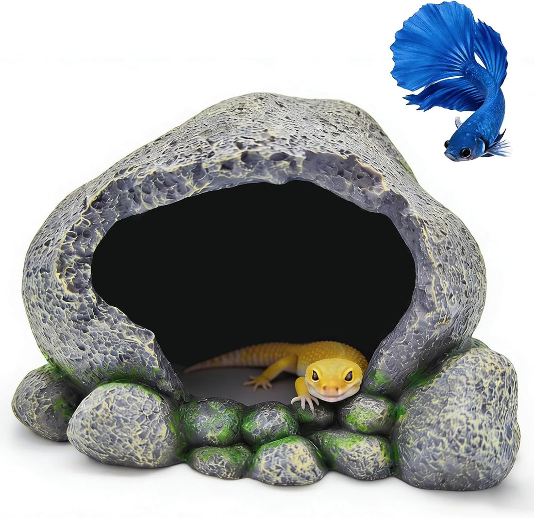 Aquarium Decoration Beta Fish Shrimp Reptile Rocks Hiding Cave