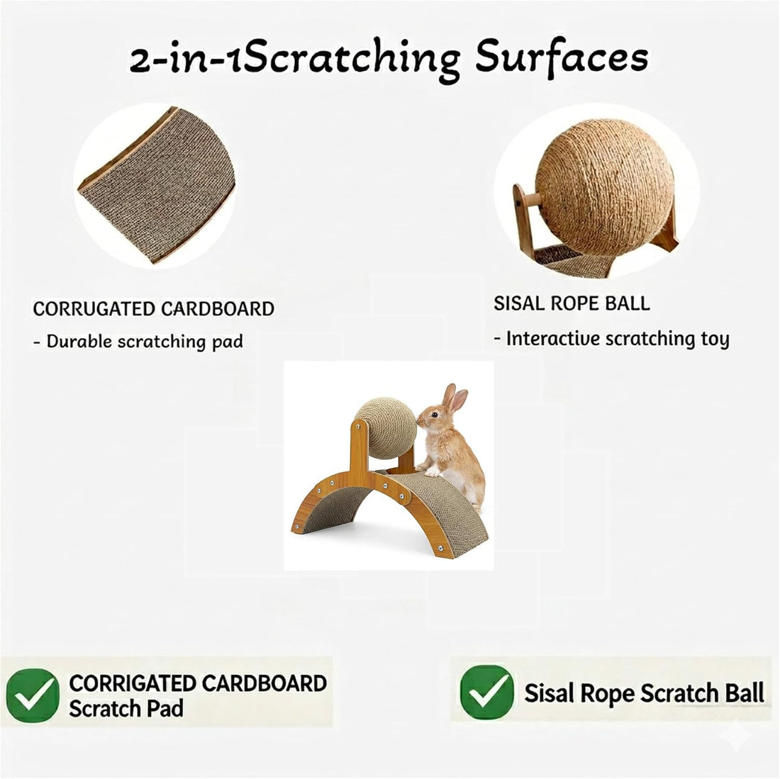 2-in-1 Rabbit Scratching Toy