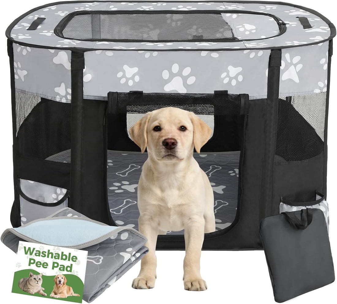 Homimp Portable Pet Playpen for Indoor Cats & Puppies