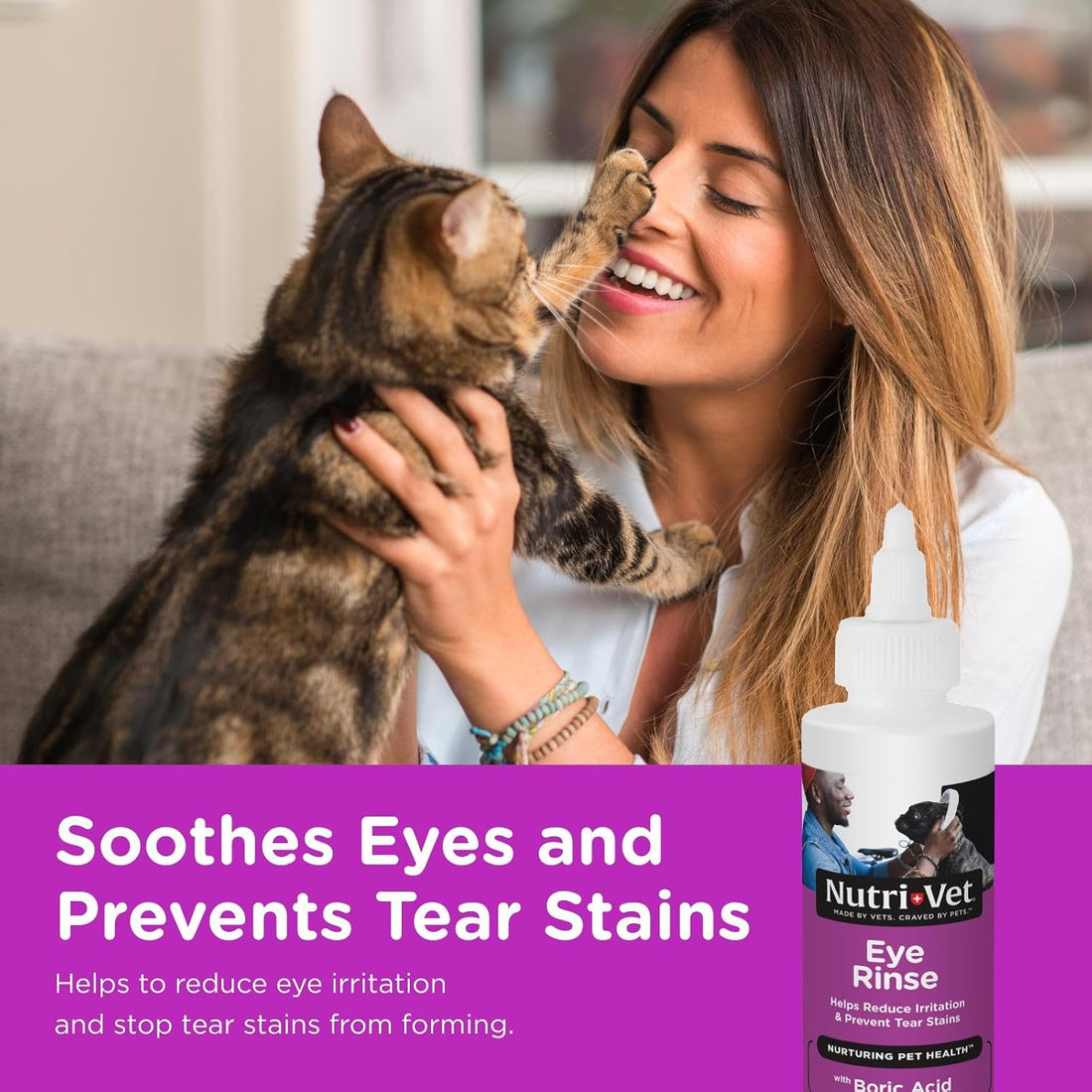 Nutri-Vet Cat Eye Rinse,Sterile Solution Gently Cleanses Eyes