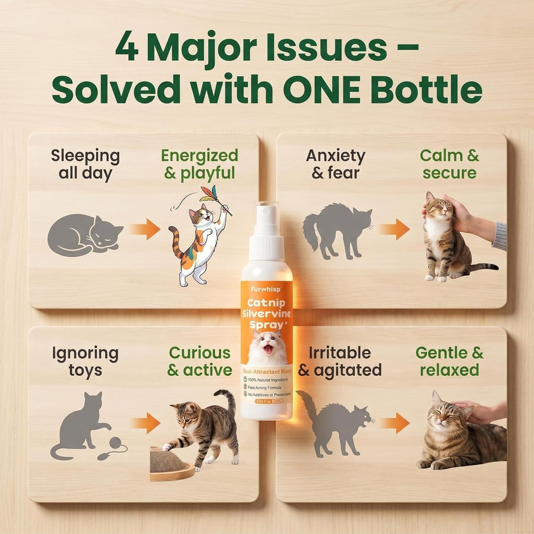 Catnip Spray with Silvervine for Cats, Indoor & Scratching Post