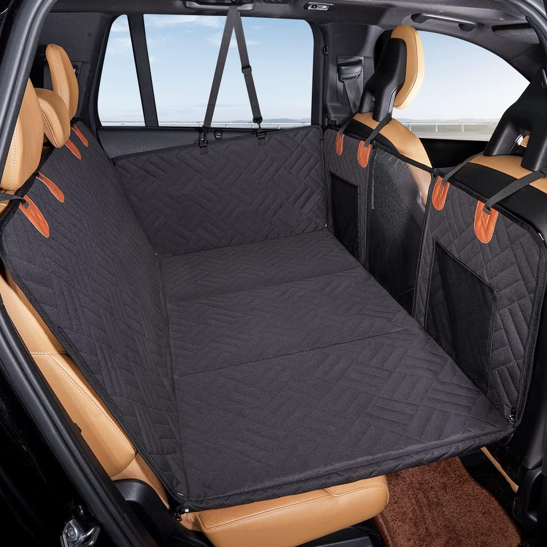 YJGF Back Seat Extender,Dog Seat Cover for Back Seat,Hard Bottom Car