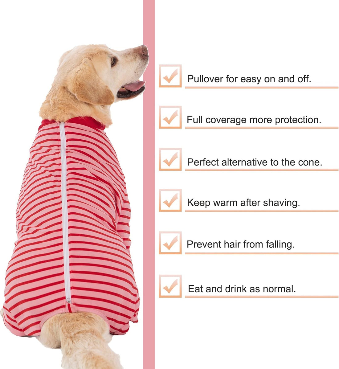 Yeapeeto Dog Onesie Surgery Recovery Suit for Large Medium Bodysuit