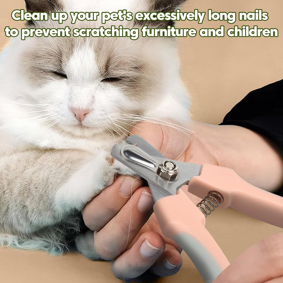 Self-Cleaning Cat Brush for Shedding with Cat Nail Clipper 2-Piece