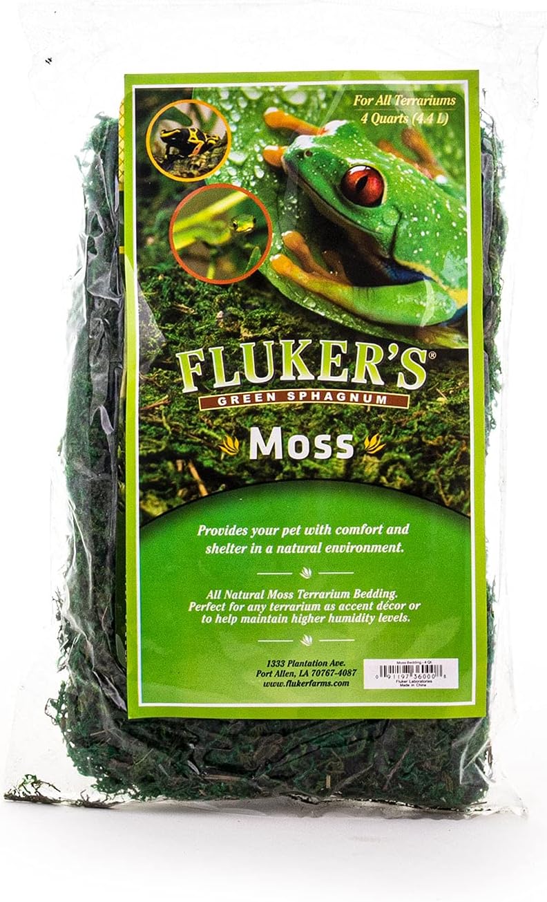 Fluker's Green Reptile Terrarium Moss, 8,Quart, Black (Pack of 2)