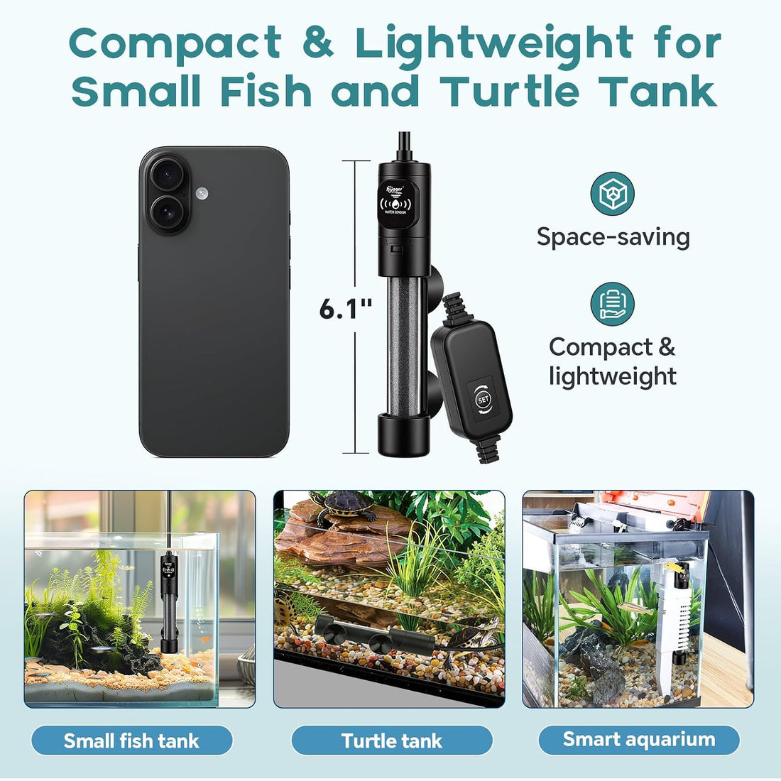 hygger 50W Submersible Aquarium Heater with Digital Temperature