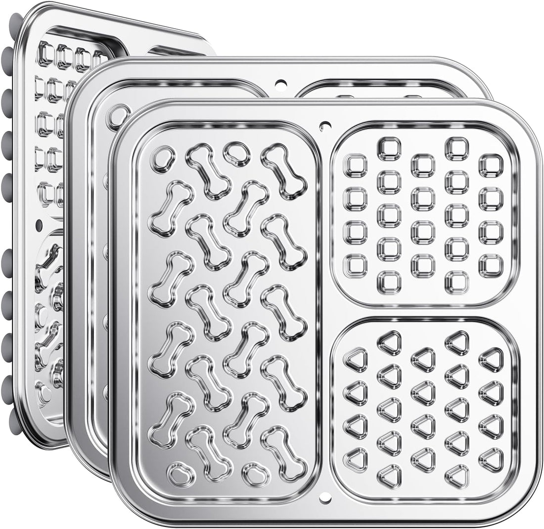 Kactoily 2-Pack 304 Stainless Steel Lick Mat for Dogs and Cats