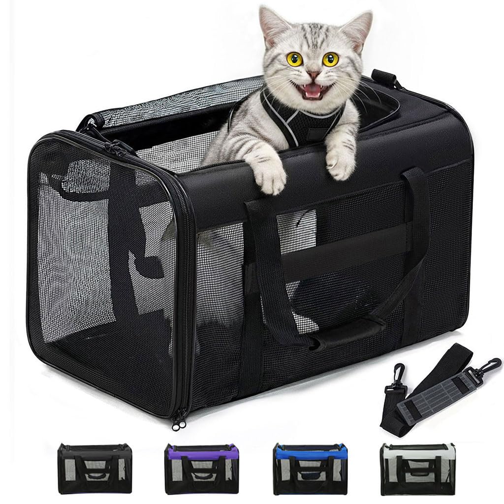 Conlun Cat Carrier Bag,Soft-Sided Pet Carriers for Dogs with 4-Sided