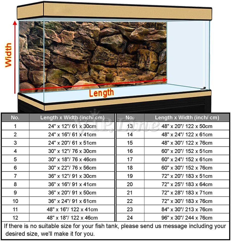 Rock Wall Aquarium Background Poster PVC Fish Tank Decor Landscape 24