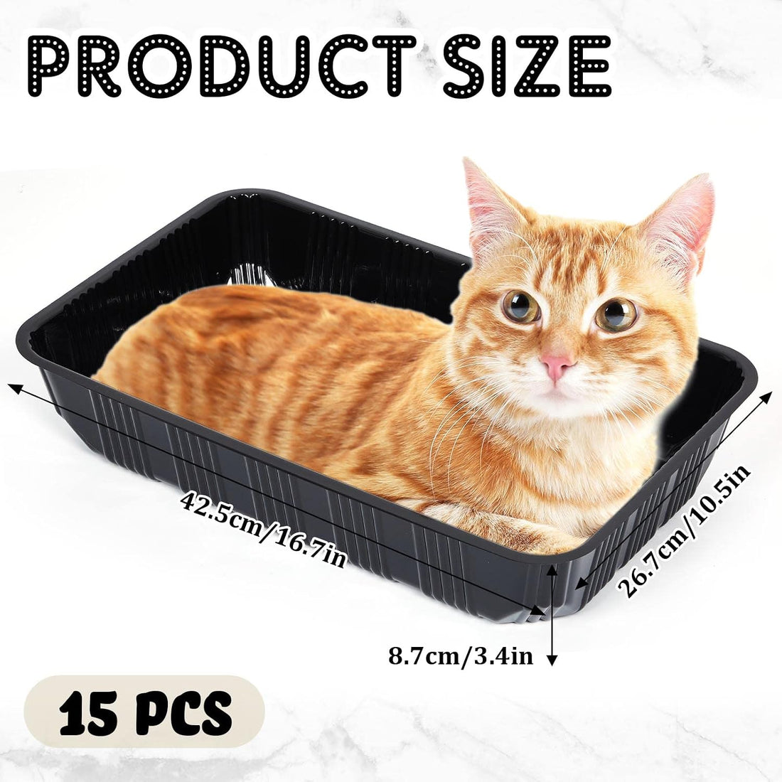 Tessco for you 15 Pcs Disposable Plastic Litter Box for Cats