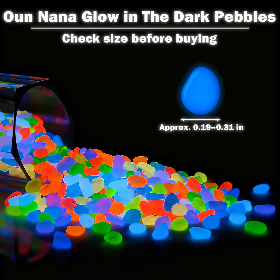 400pcs Glow in the Dark Rocks for Outdoor Garden & Aquarium