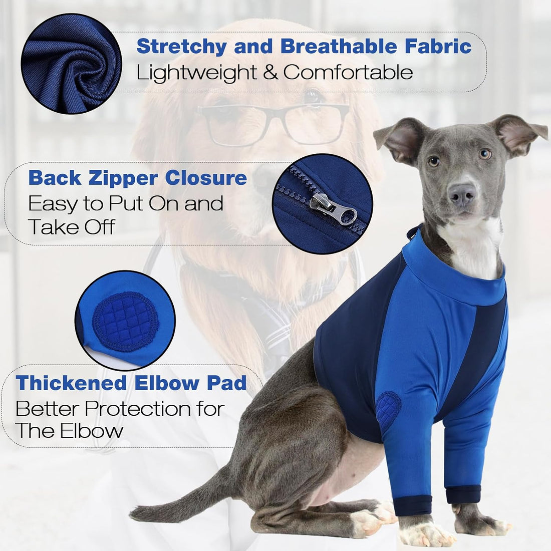 LeLePet Dog Recovery Suit for Front Legs, Dog Sleeve to Stop Licking