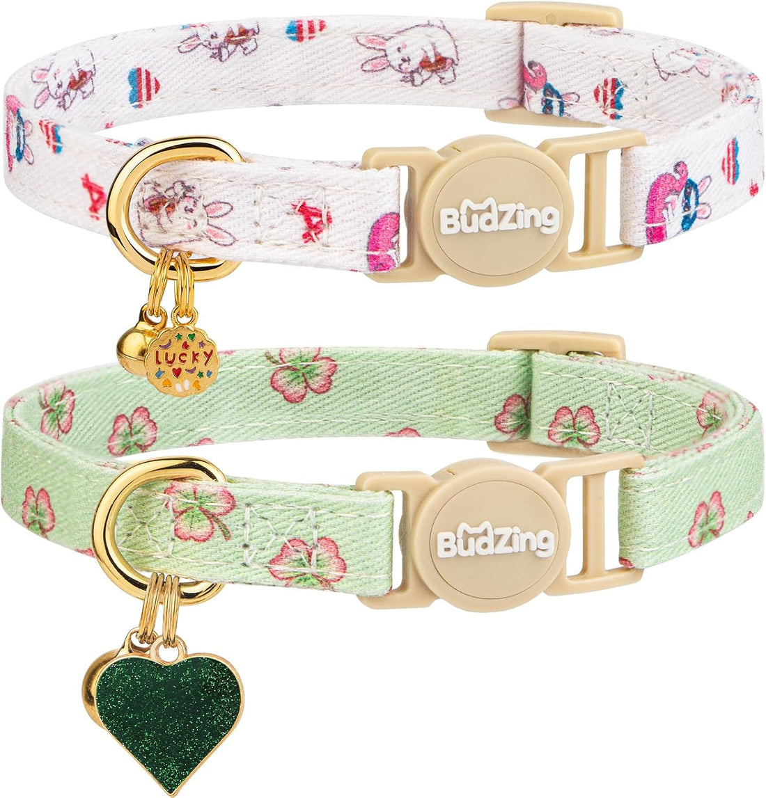 2 Pack Cotton Cat Collar Cute Kitten Collar White Puppy and Orange