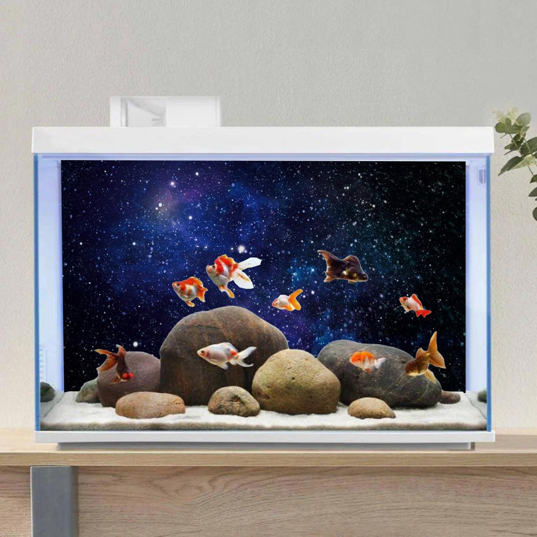 36x24 inches Galaxy Aquarium Backdrop Blue Starry Sky Fish Tank
