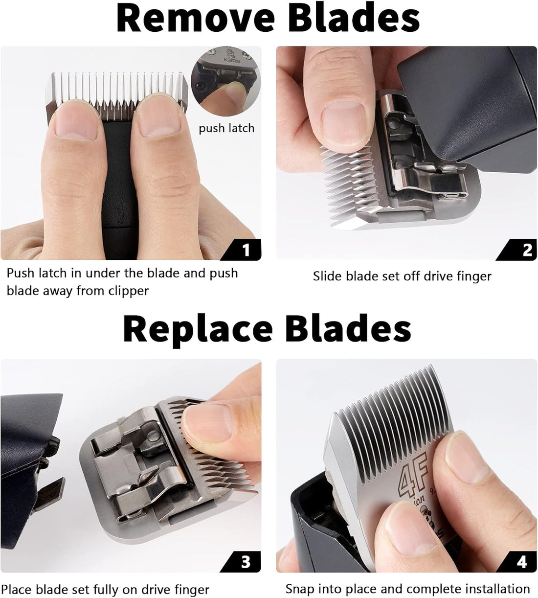 KBDS Detachable Pet Dog Grooming Ceramic Clipper Blades,Compatible