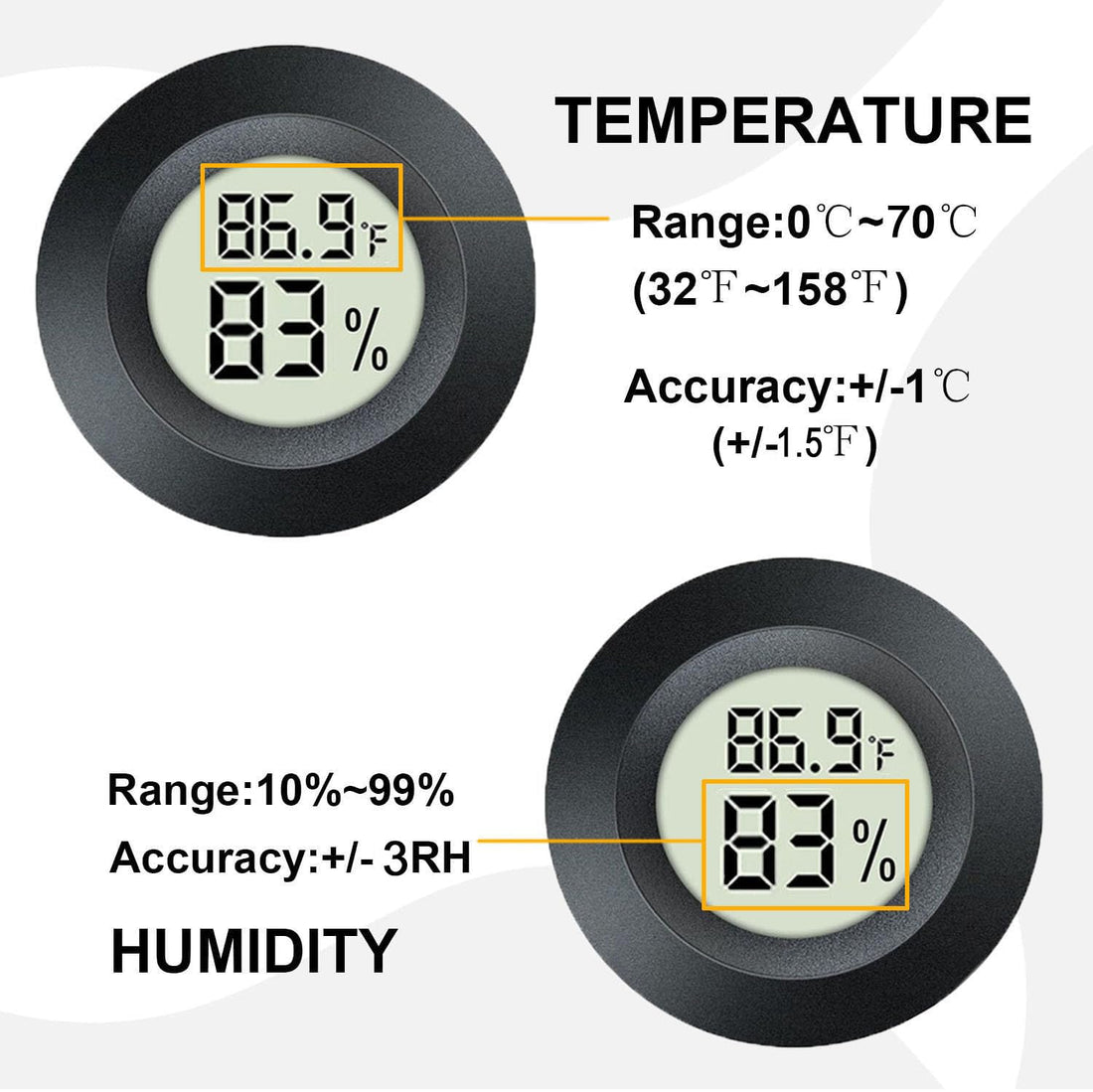 JEDEW 4 Pack Indoor Hygrometer Thermometer Digital Humidity Meter ℉/ ℃