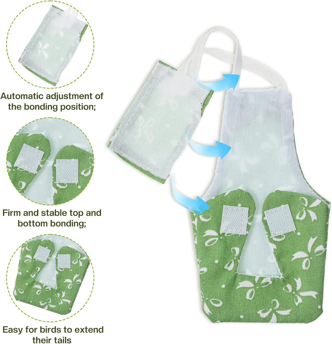 HJZHII 4 Pcs Bird Diaper, Parrot Diapers with Waterproof Inner