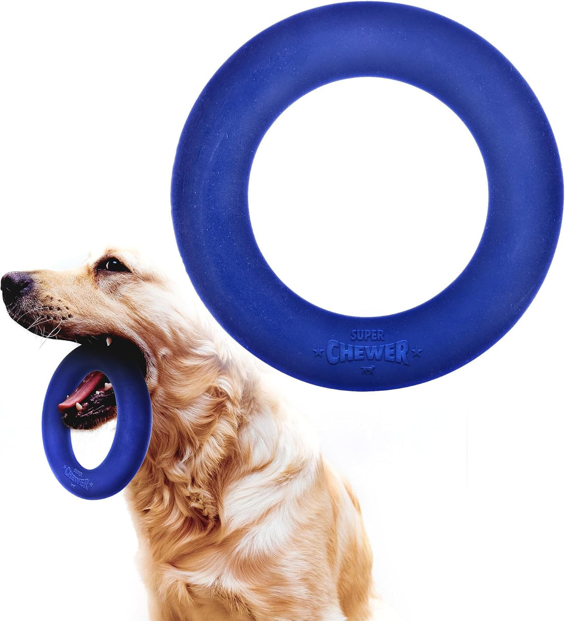 SuperChewer Tough Tug-of-War Flying Disc Toy | Lifetime Replacement