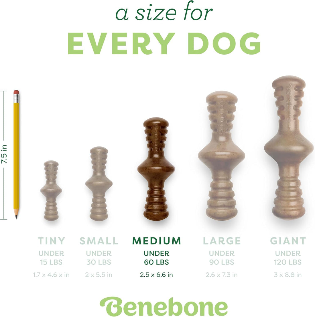Benebone Dog Chew Toy for Aggressive Chewers, Real Bacon, Medium