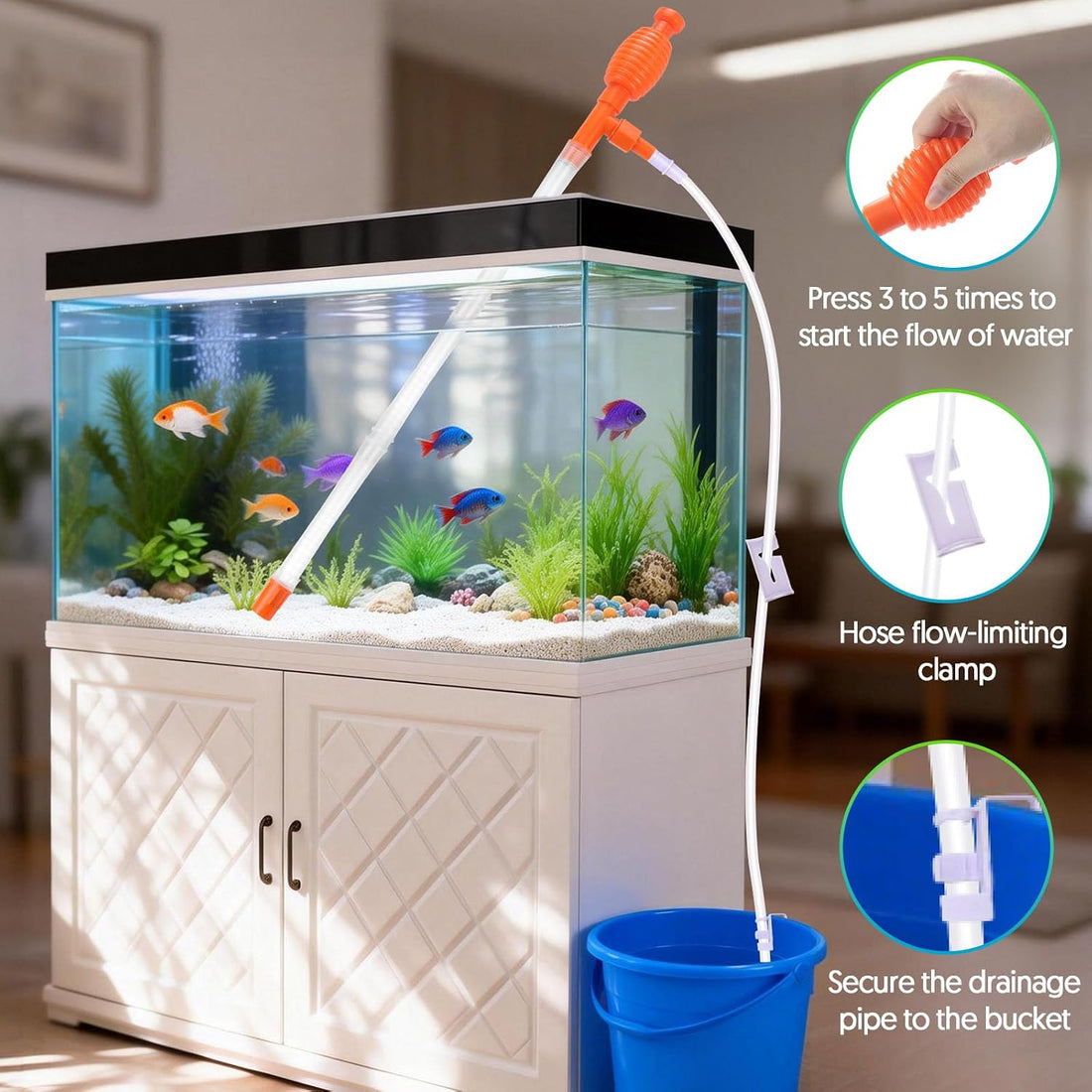 Fish Tank Cleaner Gravel Vacuum for Aquarium
