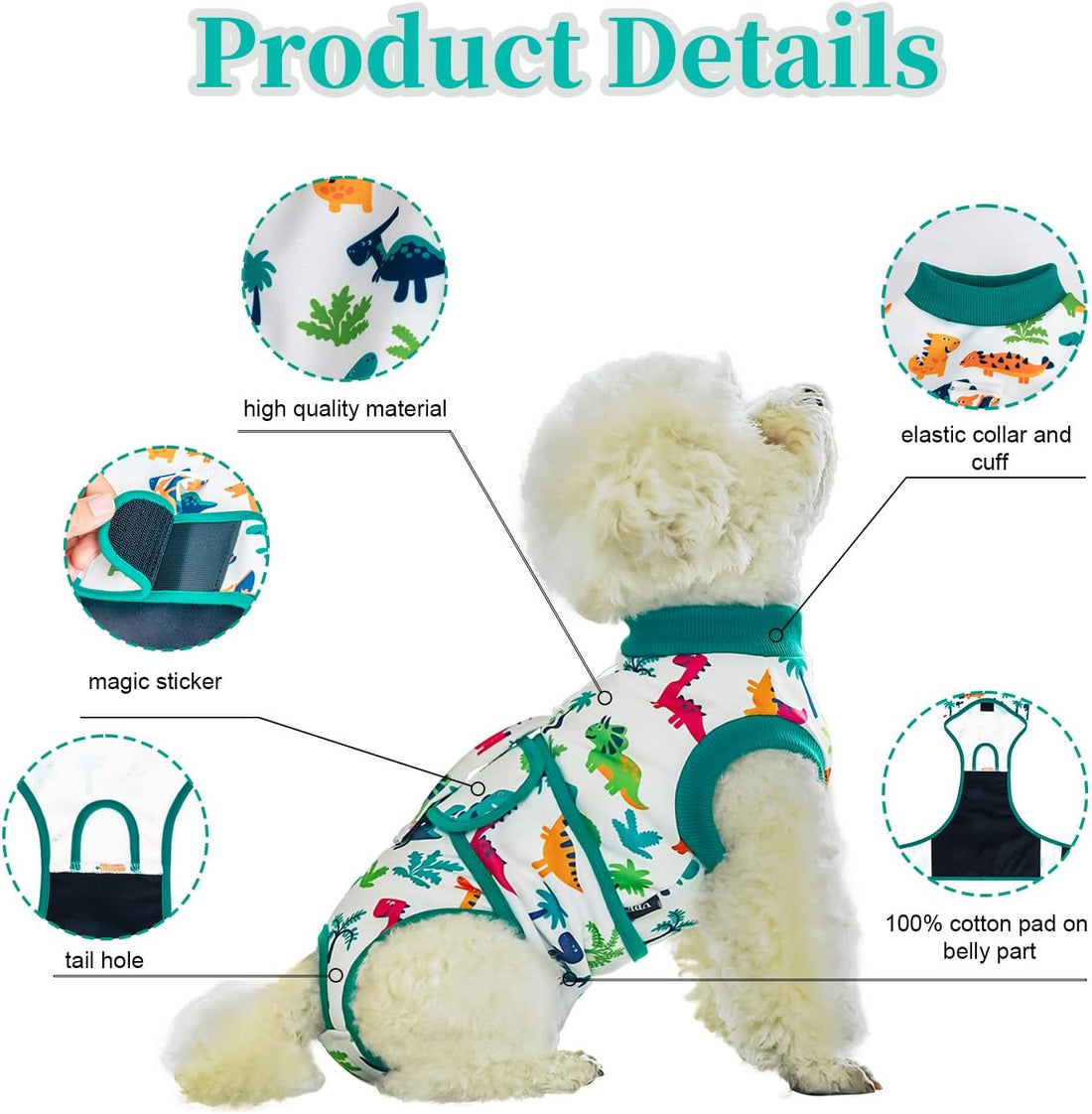 Dog Surgery Recovery Suit,Female Male Dog Onesie for Spay