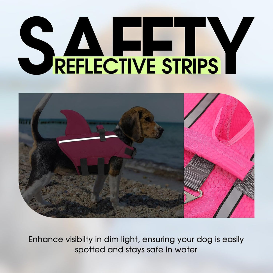 Dog Life Jacket, Small Dog Shark Life Vest for Swimming