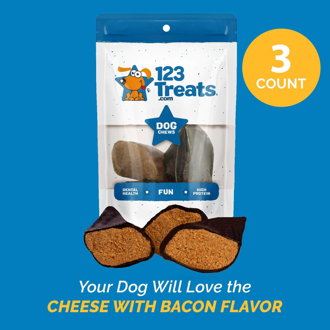 123 Treats Filled Cow Hooves for Dogs