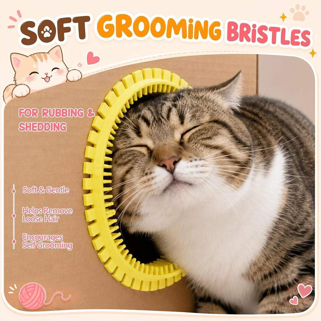 3 Pcs Cat Self Groomer Arch for Cardboard Boxes House
