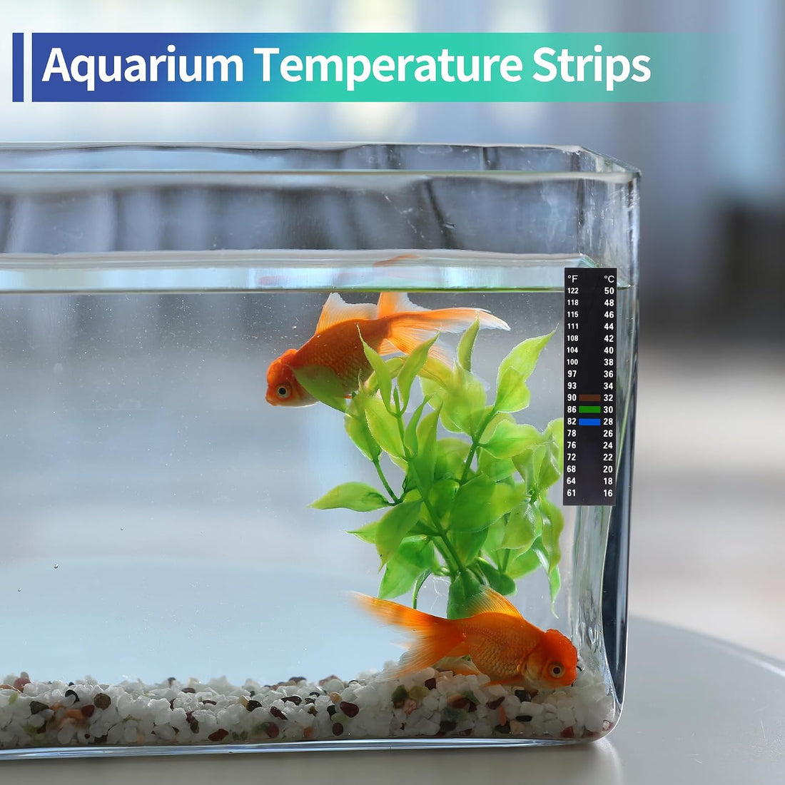 Aquarium Thermometer Strips, Fish Tank Temperature Gauge Stickers