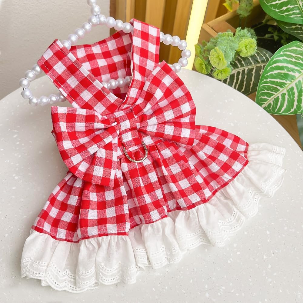 Plaid Pet Dress - Cute Dog & Cat Checkered Outfit