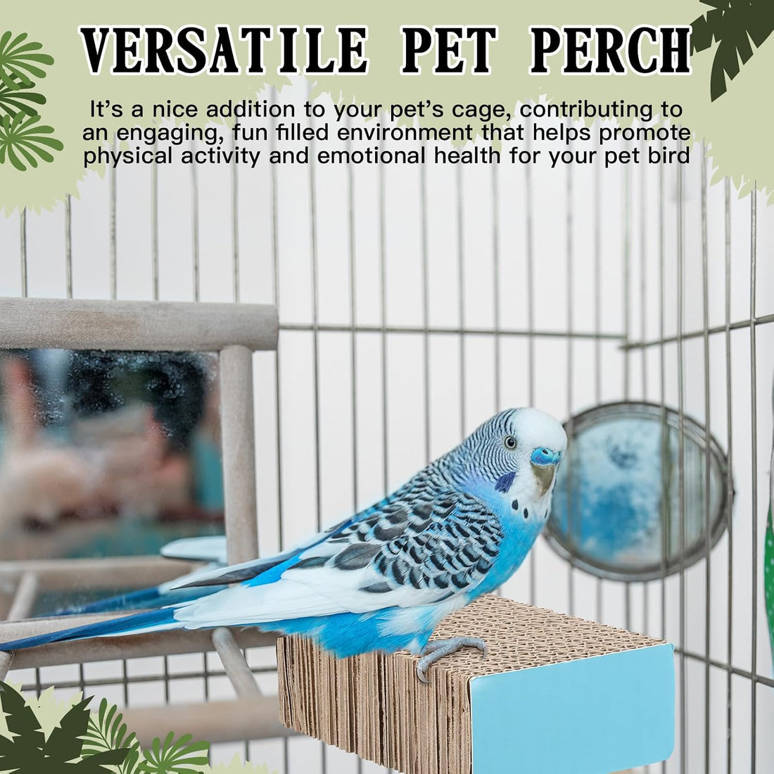 Skyygemm 2 Pieces Parrot Toy Bird Chew Cage Accessories Flat Perch