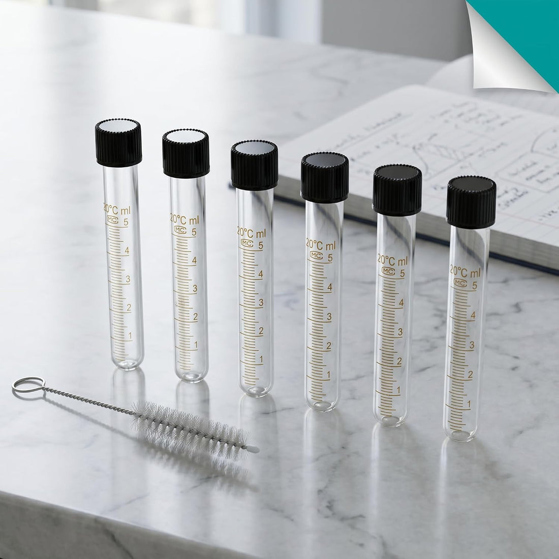 6-Pack 5ml Glass Test Tubes with Caps
